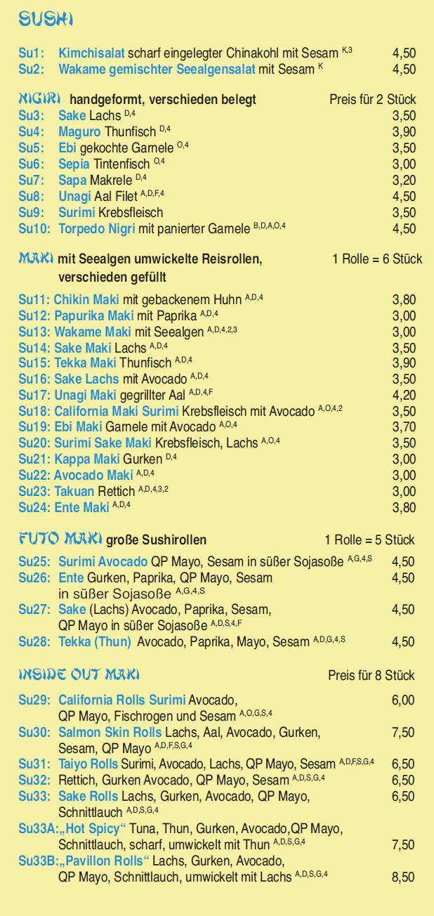 Sushi pavillon Dresden Lieferservice